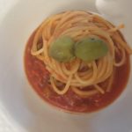 Spaghetti quadrati alle olive verdi